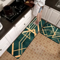 trendy nordic light luxury green metal wind gold line kitchen mat getting started pedals bedside bedside blanket