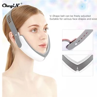 ckeyin chin v line up lift belt machine red blue led photon therapy facial lifting device face slimming vibration massager