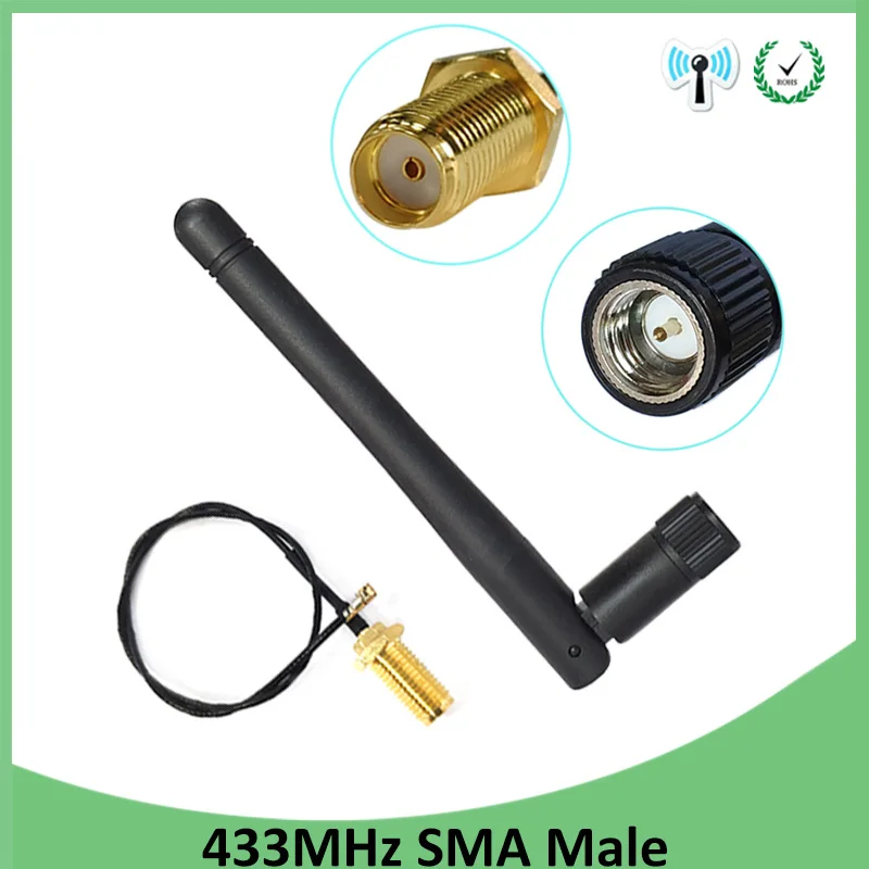 10 шт. 433 МГц Антенна 3dbi GSM SMA разъем антенна антенны м + RP женщина к Ufl./IPX отрезок