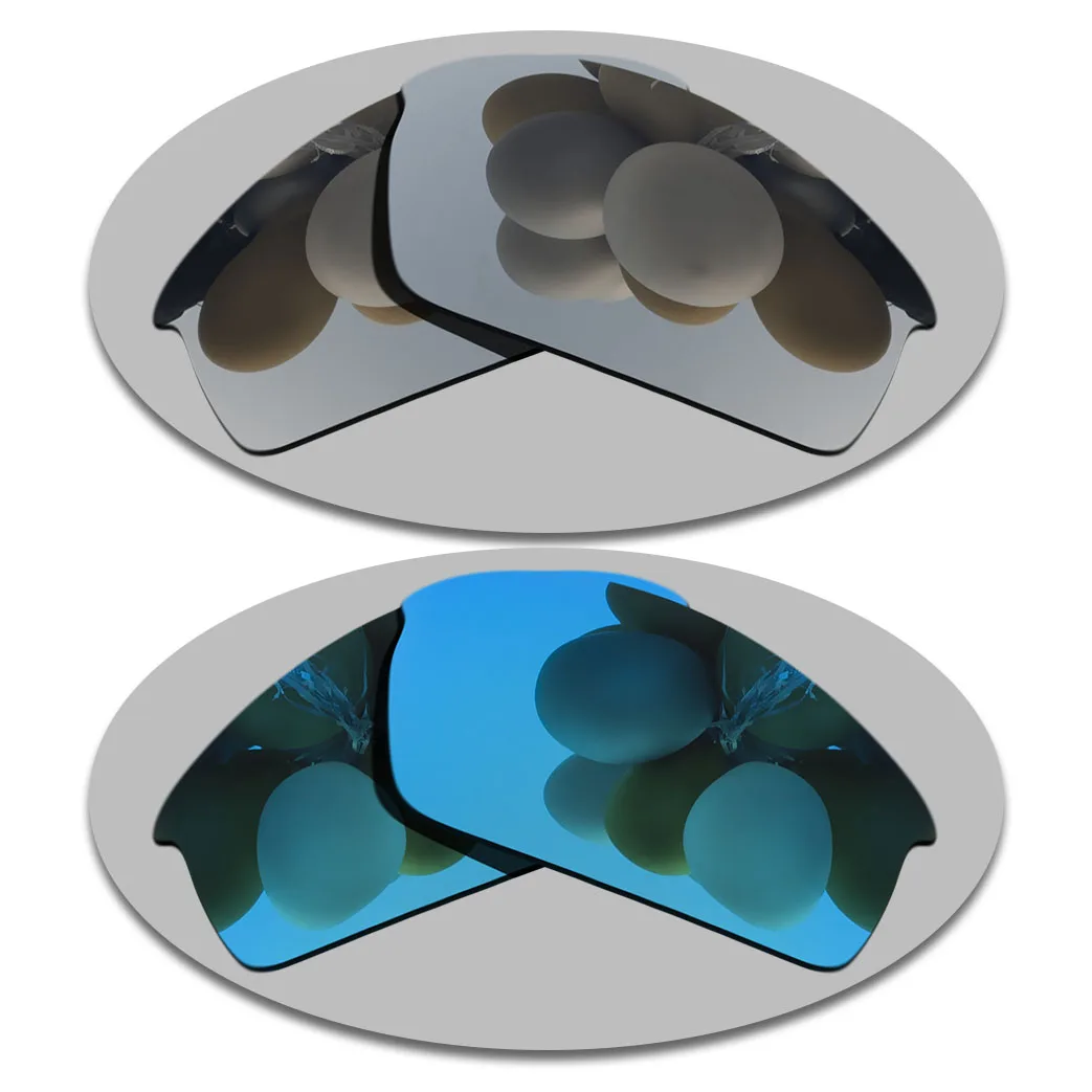 

Ice Blue & Silver Mirrored Polarized Replacement Lenses for Bottlecap Frame 100% UVA & UVB