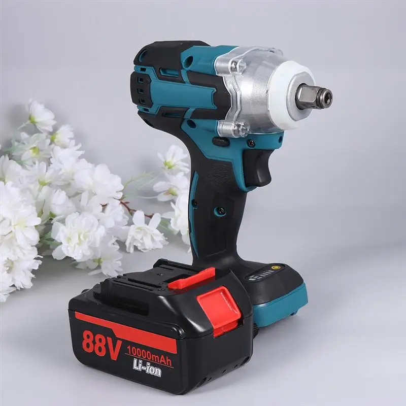 

1 шт. бесщеточная электрическая отвертка, электрическая ударная отвертка с охлаждающим отверстием, вилка стандарта Великобритании (синий и ...