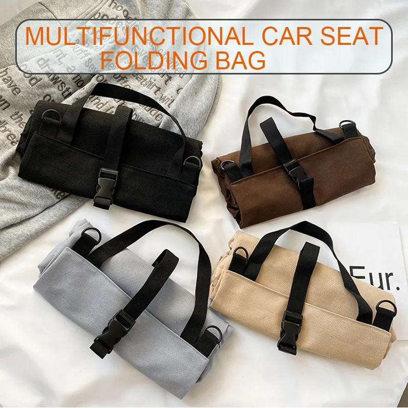 

Multi-Purpose Car Seat Hanging Storage Bag Wrench Tools Roll Pouch Wrench Screwdriver Zipper Carrier Tote Suspension Canvas Bags