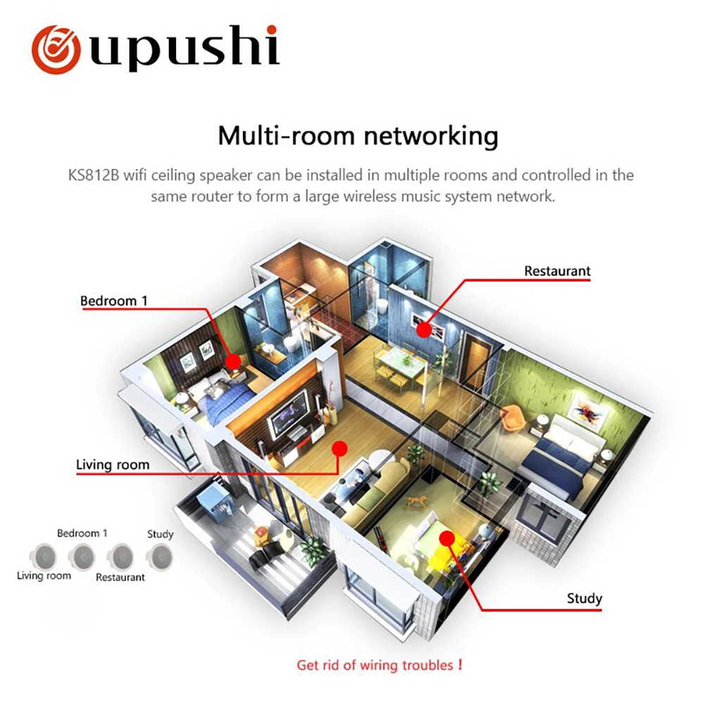 Высококачественный потолочный динамик OUPUSHI KS812B 10 20 Вт высококачественные