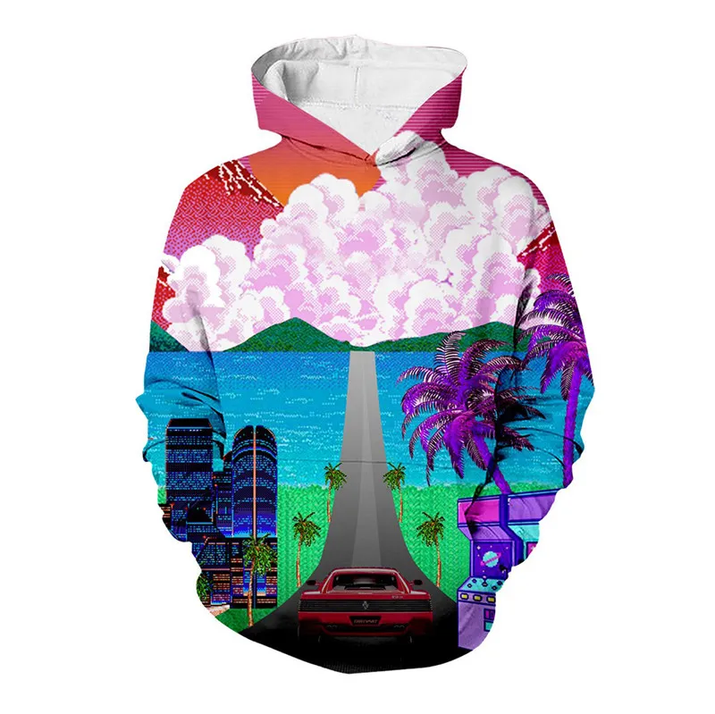 Beach Dreams Hoodie Hipster Vaporwave Funny Streetwear Winter Unisex Pullover Cool Fashion Couple Men's Sweatshirt Dropship | Мужская
