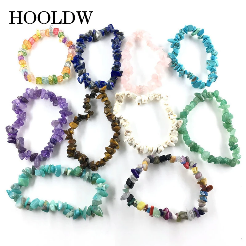 HOOLDW Лидер продаж натуральный браслет с драгоценным камнем растягивающиеся