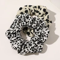 New Arrival Womens Winter Cloth Fabric Hair Scrunchies Hair Tie Hair Accessories Ladys Ponytail Holder Vintage Leopard Dots