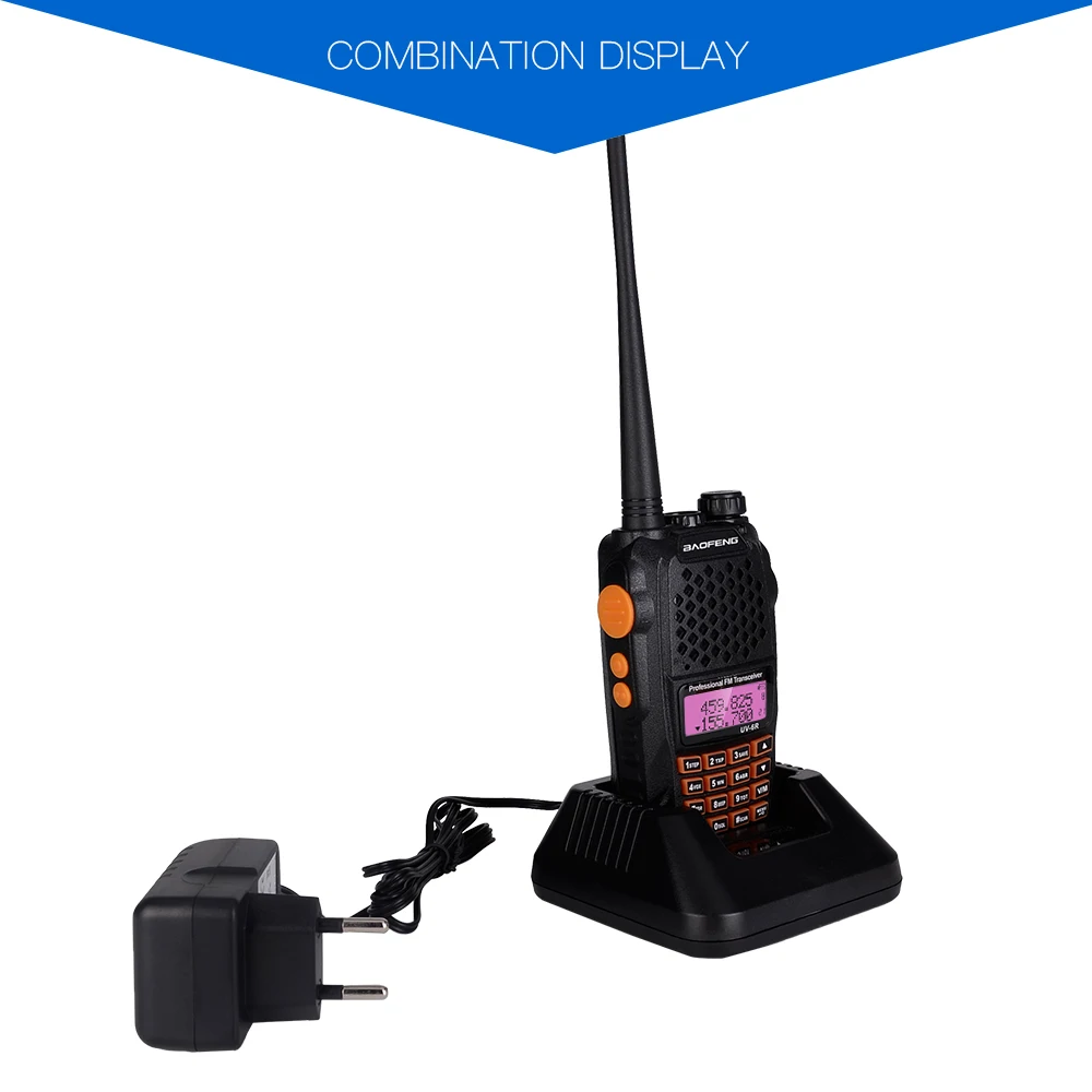 Baofeng UV-6R Walkie Talkie 5 Вт Профессиональный CB радио двухдиапазонный 128CH ЖК-дисплей беспроводной UV6R портативный Ham двухстороннее радио
