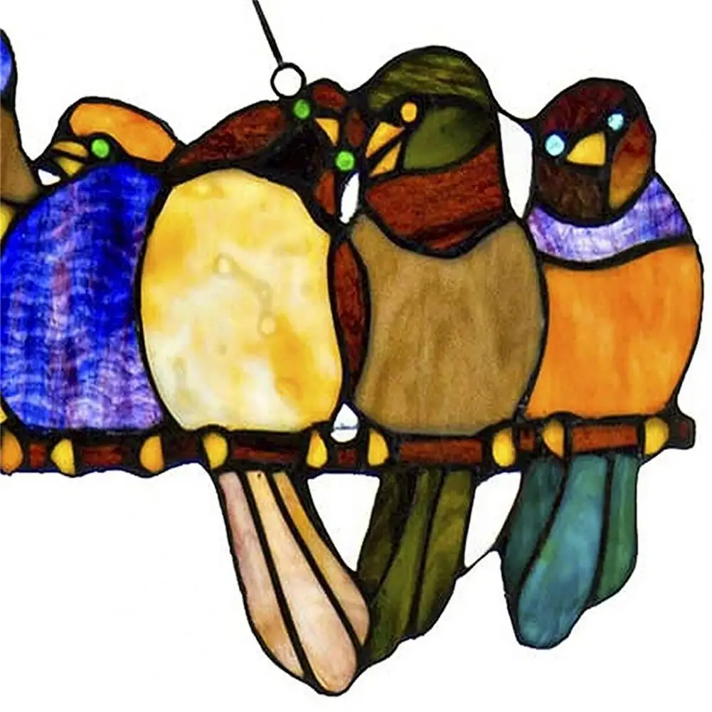 

Pendant Birds on a Wire Hanging Acrylic Bird Sun Catcher Window Panel Decor for Home