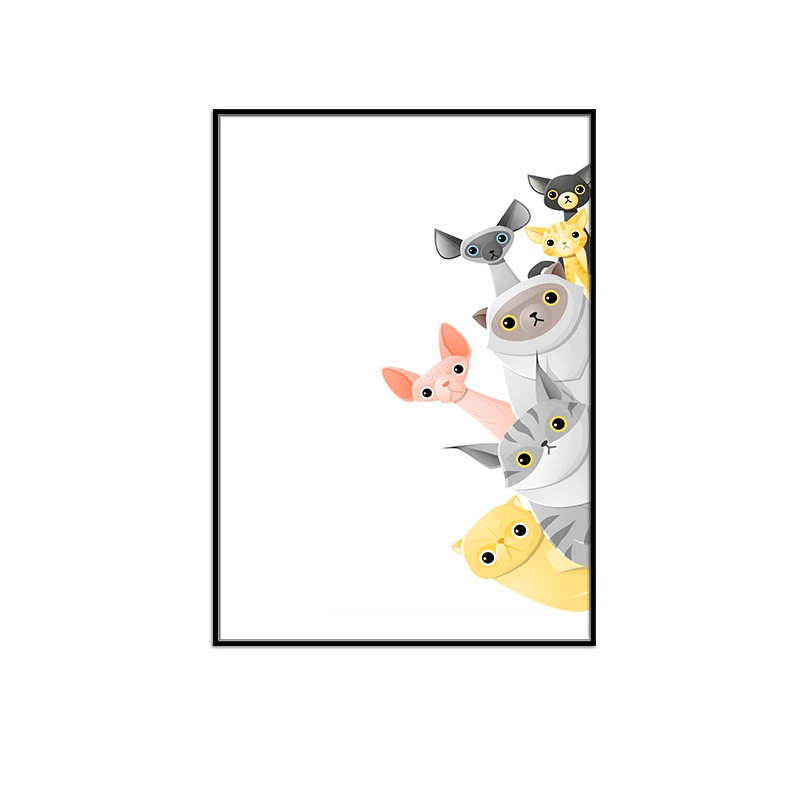 

Chambre Bebe Kawaii Nordic Style Nursery Decor Animal Print Canvas Painting Kid Baby Room Decoration Nordica Wall Poster Bedroom