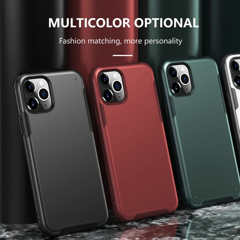 

Luxury Armor Shockproof Case For Iphone 11 Pro Max Silicon Case For Iphone X XS Max 8 7 Plus SE2 Matte Bumper Back Cover Cases