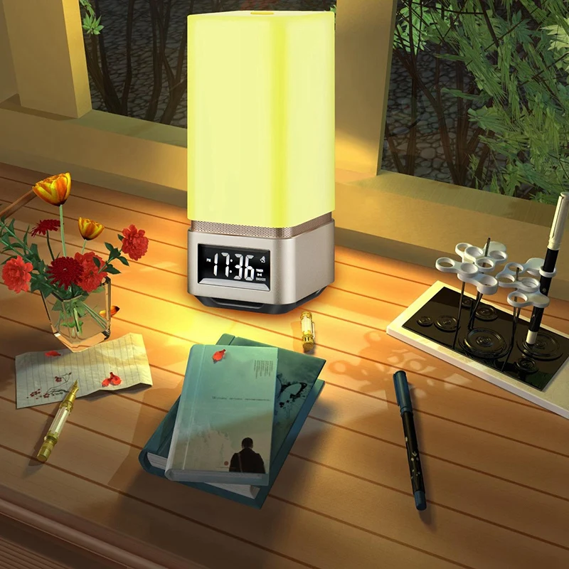 

A3 Colorful Light Bluetooth Speaker APP Control Atmosphere Light Night Light Creative LED Display Wake Up Light