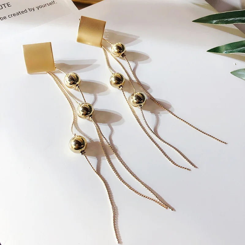 Новинка 2019 женские серьги с металлической лентой геометрические модные