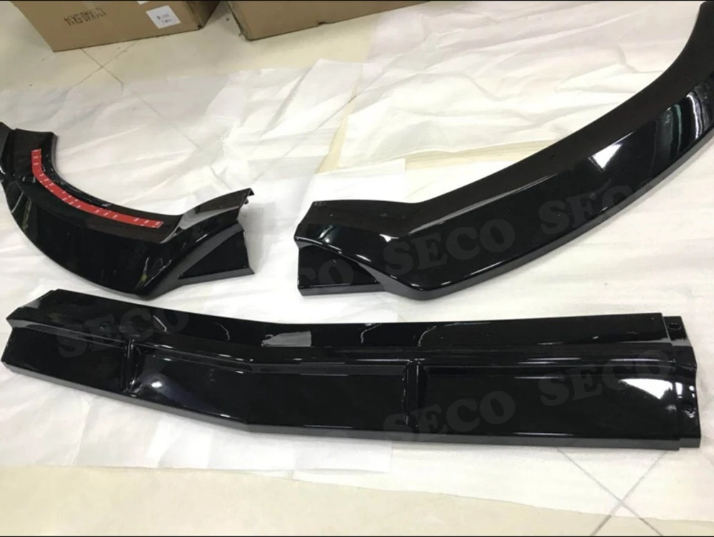 Для W205 передний спойлер фартуки для Mercedes Benz W205 C205 C200 C300 C43 AMG- 3 шт. ABS черный бампер