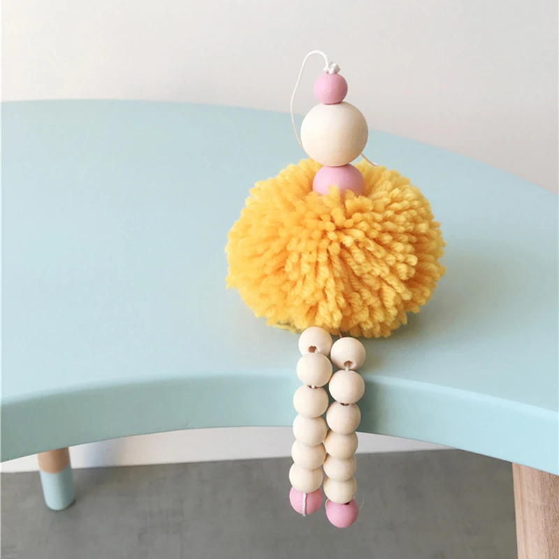 Меховой шарик в скандинавском стиле подвеска настенные украшения детская