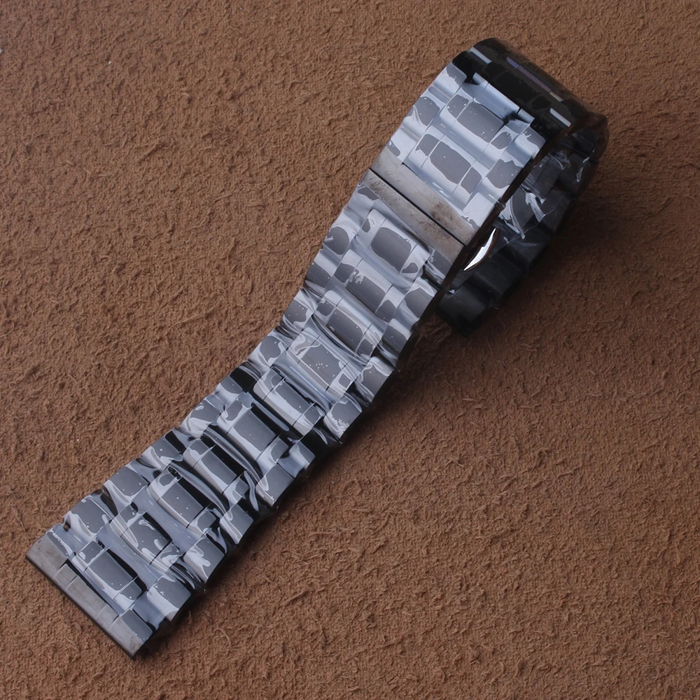 Ремешок для часов мужской из нержавеющей стали металлический браслет наручных