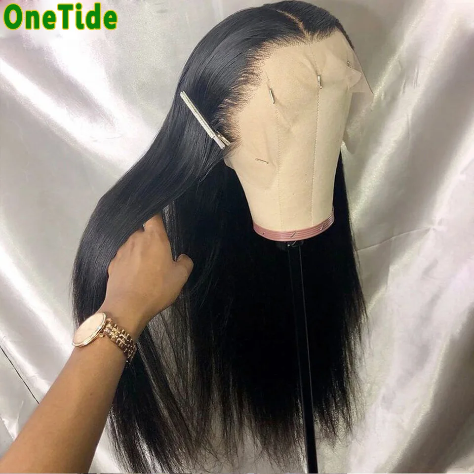 ONETIDE Bone Straight Human Hair Wig Brazilian Hair Wigs For Women Pre Plucked T Part 30 Inch Lace Front Wig Lace Frontal Wig