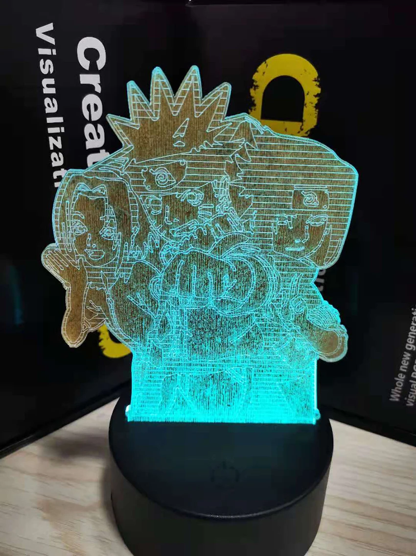 Аниме лампа Narutoed Sasuke и Itachi Uchiha для детей декор детской спальни ночсветильник Rgb