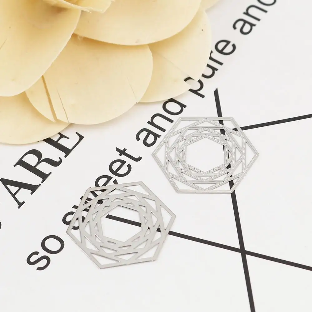 DoreenBeads медные филигранные разъемы для штамповки шестигранные
