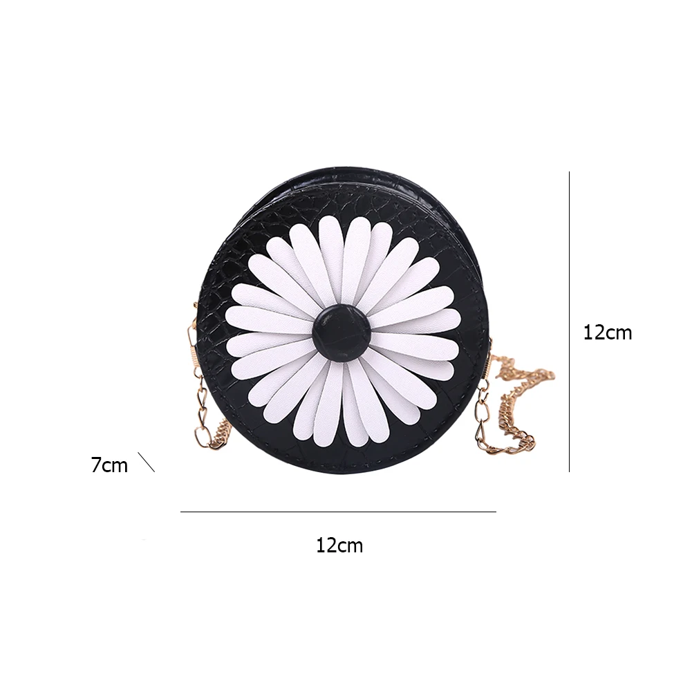 

Alligator PU Leather Round Handbags Women Female Small Chain Flower Shoulder Crossbody Bags