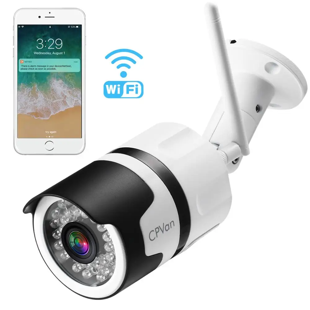 CPVan IP камера для наружной безопасности IP66 Водонепроницаемая HD Android IOS WiFi Bullet