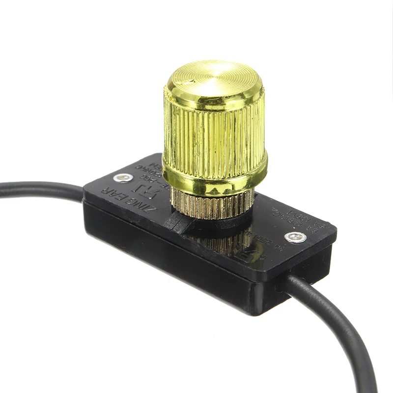 

Durable Brass Light Dimmer Switch 120 Volt 500W Knob Dimmer Switch Brightness Adjustable Rotary Switch For ZE-256 Zing Ear