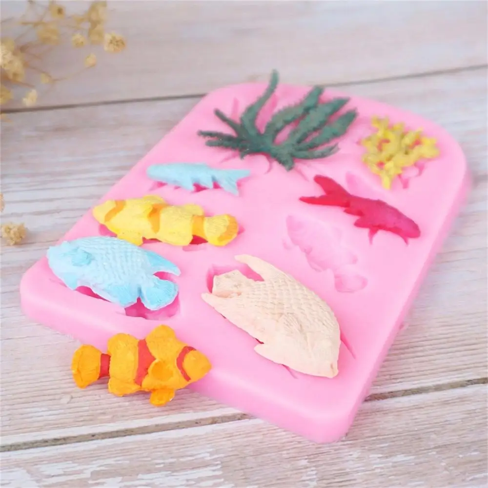 Силиконовая форма Sea world рыба-клоун коралл морская волна фрукты помадка украшение