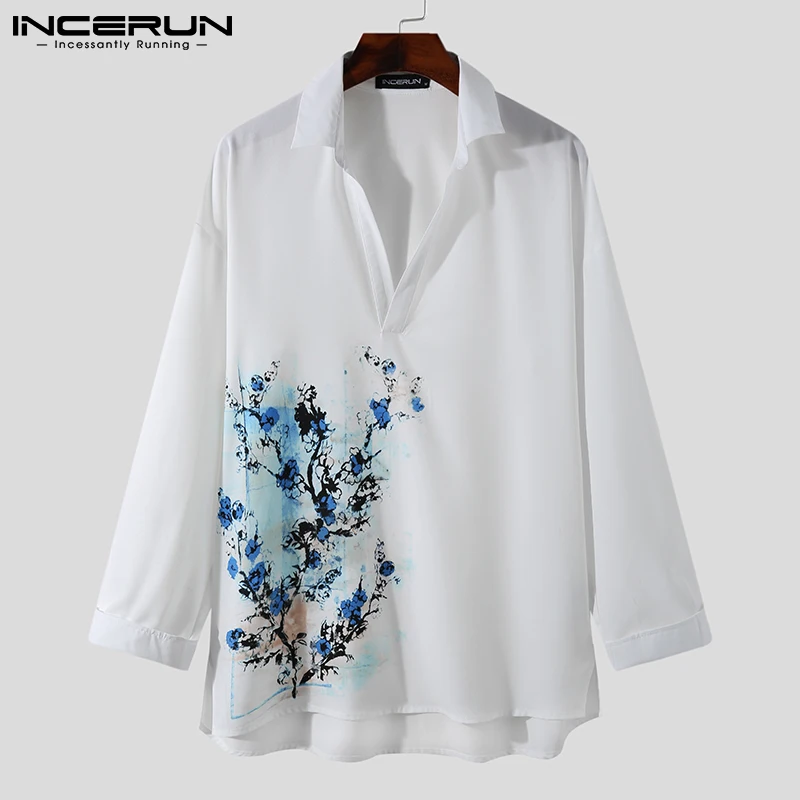 

Мужская Повседневная рубашка с отложным воротником и длинным рукавом