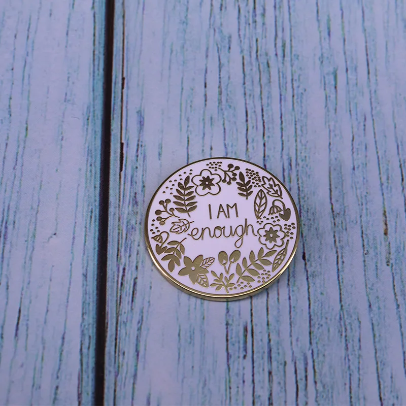 

I Am Enough Mental Health Awareness Brooch Pins Enamel Metal Badges Lapel Pin Brooches Jackets Jeans Fashion Jewelry Accessories