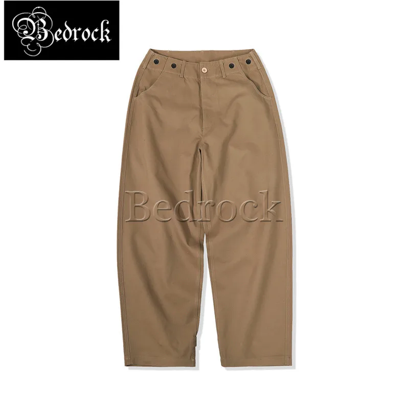 

MMC Men's Loose Drape Casual Pants Street Overalls Loose Straight Wide Leg Pants Twill Fabric Khaki Pants Shrinkable cuff 7283