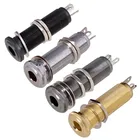 1 шт. 6,35 мм черный, серебристый, золотистый пистолет для электрической гитары, бас-пикап, резьбовой Цилиндрический разъем, выходной разъем, разъем, запчасти, аксессуары