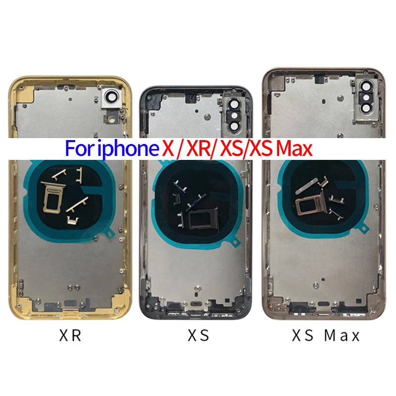 Новая крышка для батареи XS полный корпус iPhone Max XR задняя металлическая средняя