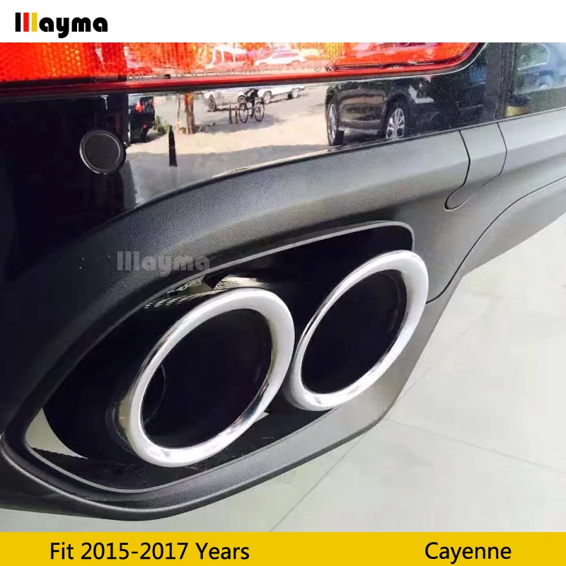 Electroplate Tail Exhaust Tips Muffler Pipe For Porsche Cayenne 2015 2016 2017 year Stainless steel mufflers | Автомобили и