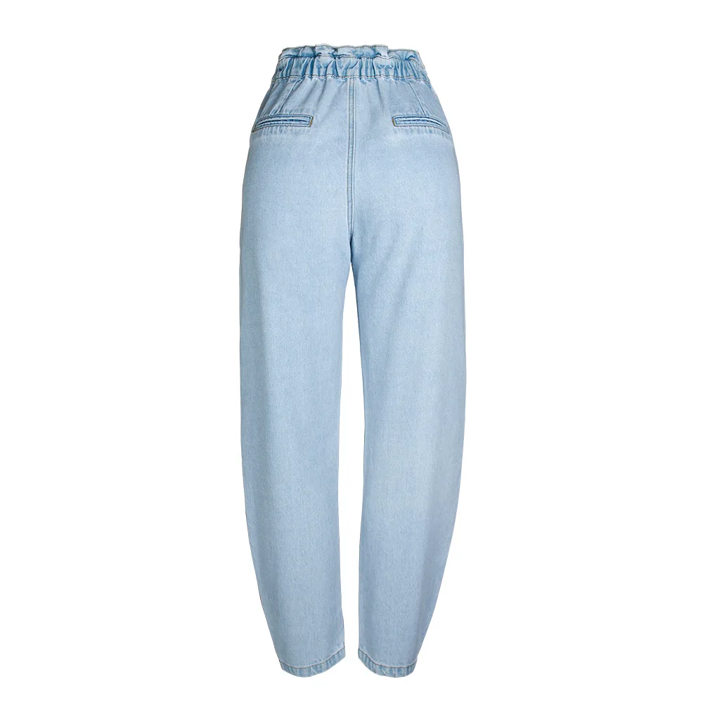

Elastic women's high waist loose wide leg Harem Pants father jeans pants hot
