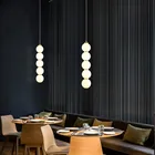 Современный светодиодный подвесной светильник со сменным стеклянным шариком для дома, столовой, гостиной, подвесной светильник, декор для ресторана, светодиодный светильник с регулируемой яркостью