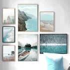 Настенная картина в скандинавском стиле с изображением морской чайки, горного леса, постеров и печатных картин с пейзажем для украшения гостиной