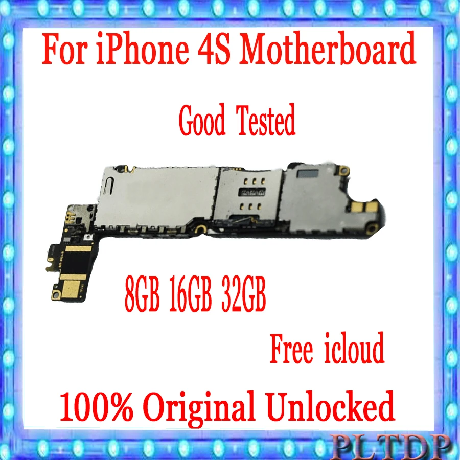Оригинальная разблокированная материнская плата для iphone 4s icloud 8 ГБ/16 ГБ/32 ГБ |