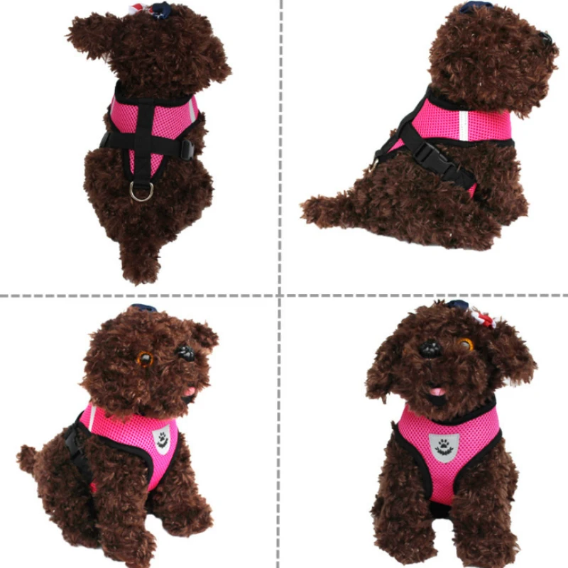 

Dog Harness for Chihuahua Pug Small Medium Dogs Nylon Mesh Puppy Cat Harnesses Vest Reflective Walking Lead Leash Puppy custom
