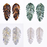 2pcs 2021 new acetic acid resin pendants acetimar leaf charms for diy necklace women earring dangles jewelry making accessories