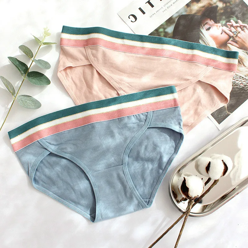 

Roseheart Pink Blue Gray Fashion Cotton Low Waist Sexy Women Panties Underwear Lingerie Briefs 3 Piece 3 Color Underpants M L