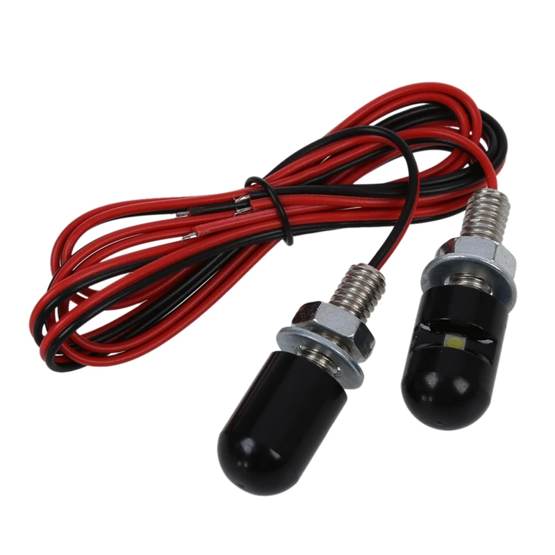 

New 2 x lamp light SMD 3528 LED Black Plate White for Moto Auto