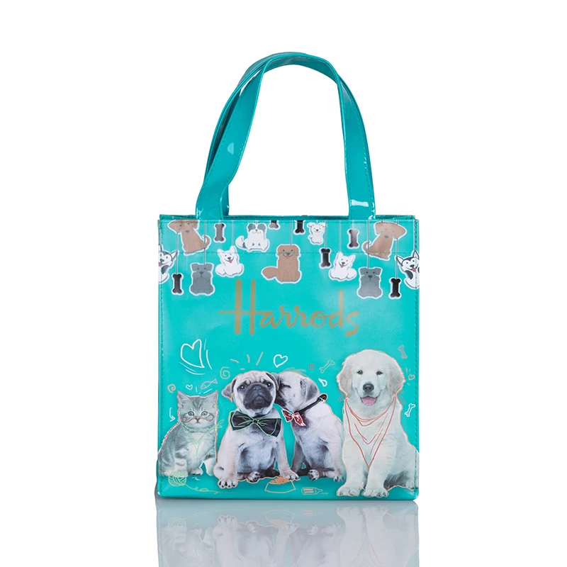

Cute Cartton Dog Pattern PVC Shopper Tote Bag for Women Large Capacity Waterproof Fashion Handbag and Purse