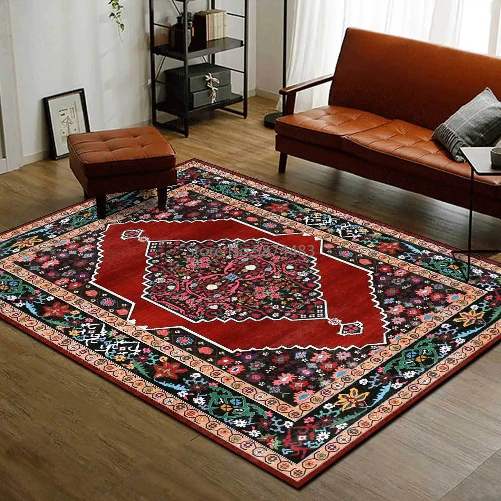

200*300cm Classic Fashion Persian Ethnic Style Red Blue Pink Green Living Room Bedroom Bedside Carpet Floor Mat Customization