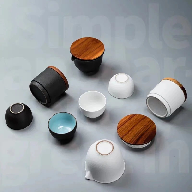 

Portable Travel Luxury Tea Set Simple Modern Gong Fu Teaware Teapot Ceramics Gift Sets House Warming Mokken Drinkware ED50CJ