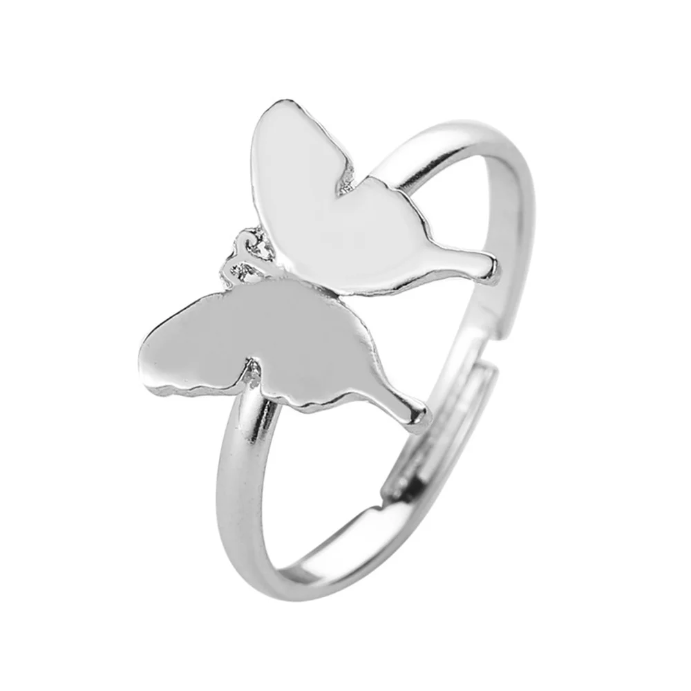 

Women Rings Adjustable Opening Butterfly Rings Couple Wedding Rings Fashion Simple Accessories Designed for Women Give Girl Gift