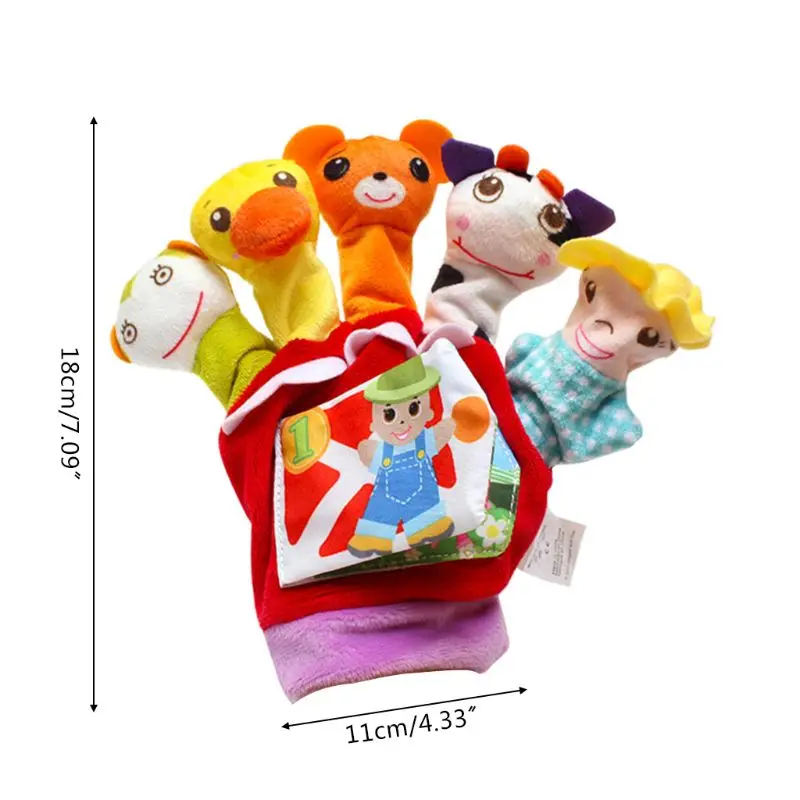 

1 Pc Cartoon Animal Finger Doll Hand Puppets Glove Comfort Plush Toys Baby Early Education Toys for Children Gifts