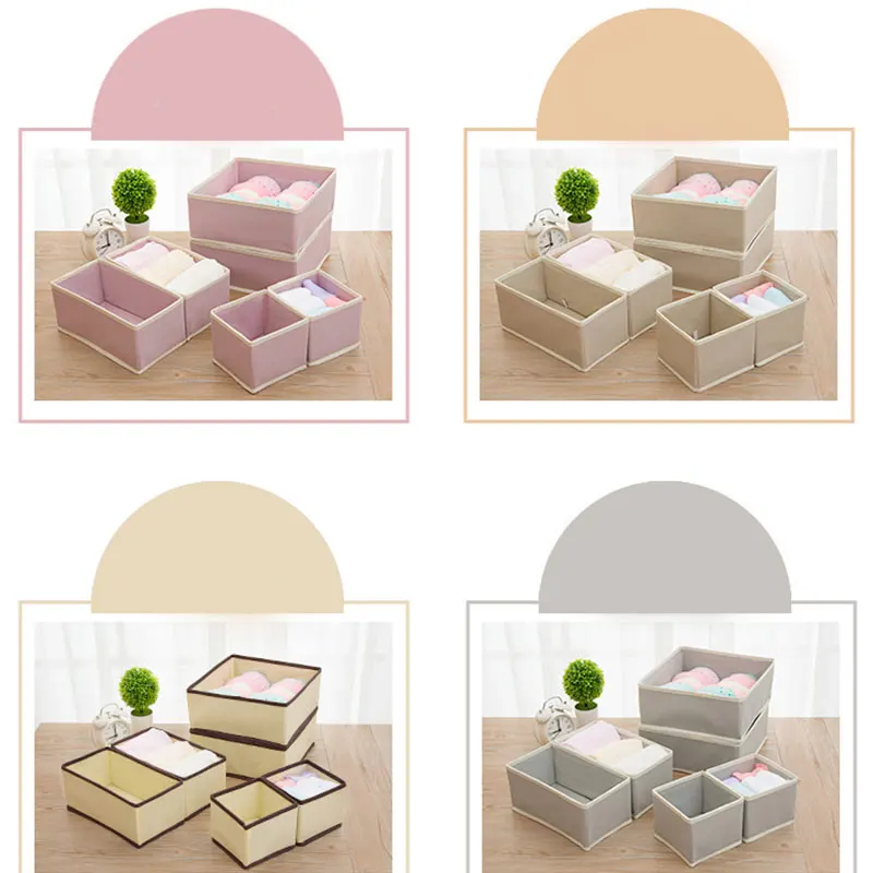 6 шт. Новый нетканый контейнер для хранения складной ящик Разделитель с крышкой