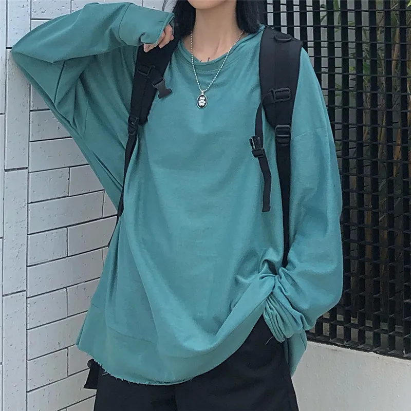 Женская Длинная толстовка ZSIIBO осенняя Свободная рубашка с длинными рукавами в