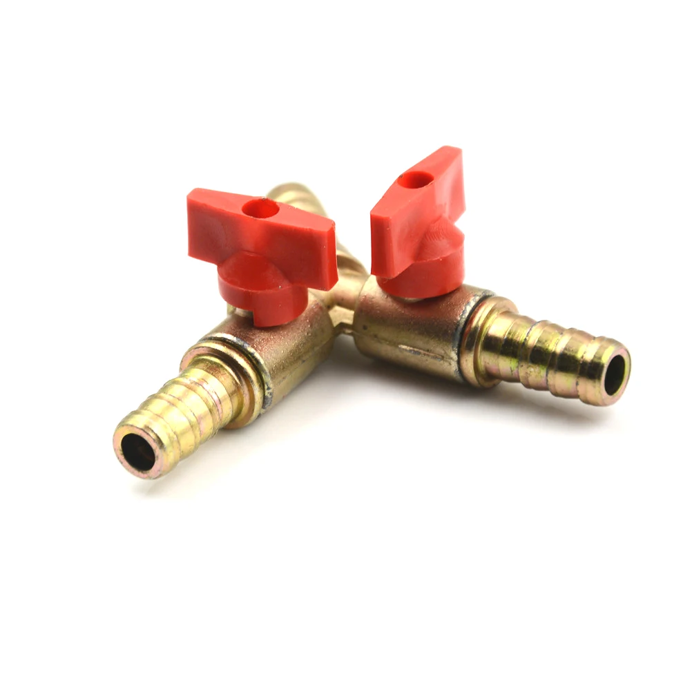 

1/4" 3/8" 10mm Zinc Alloy 3-Way Shut Off Ball Valve Clamp Fitting Hose Barb Fuel Gas Water Oil For Garden Automotive Irrigation