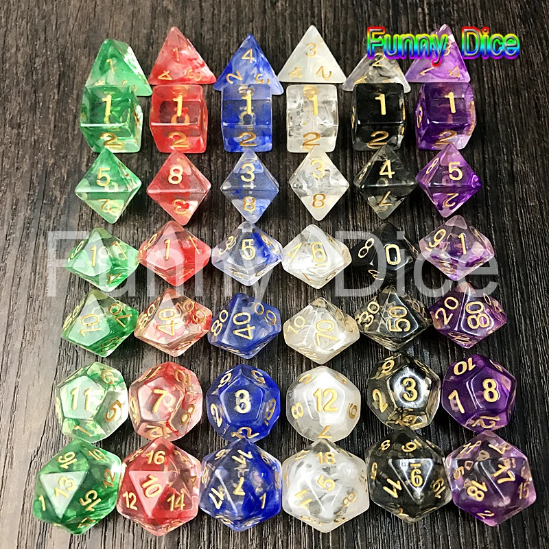 Многогранная Туманность 7 шт./компл. для D & d игра и сумка rpg в кости набор