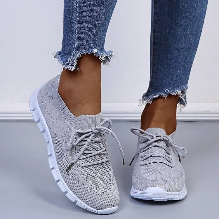 

2021 Spring New Street Style Sports Shoes Women Korean Tenis Feminino Knitting Black Sneakers Large Size Shoes Women's Shoes